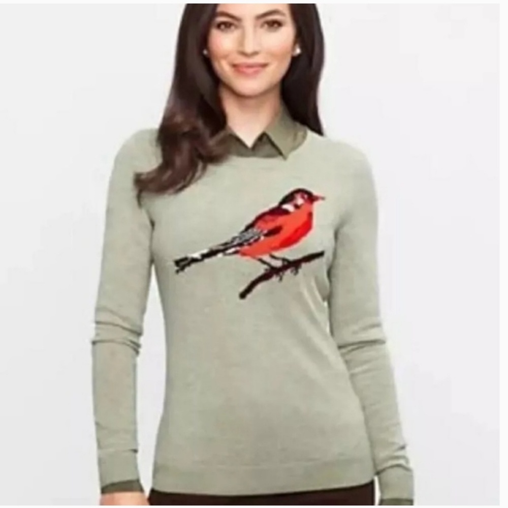 Talbots Robin Bird Wool Blend Sweater